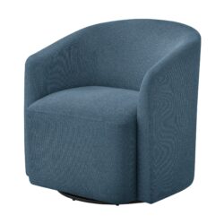 Ardena - Modern Swivel Barrel Chair With Durable Polyester / Nylon Fabric - Blue