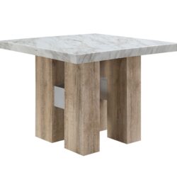 Mikha - Bar Table 5 Piece Set With Upholstered Bar Stools - Beige / Natural