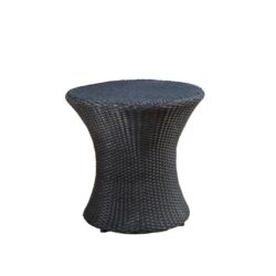 Thrive - Hourglass Rattan Table With No Glass Top - Black
