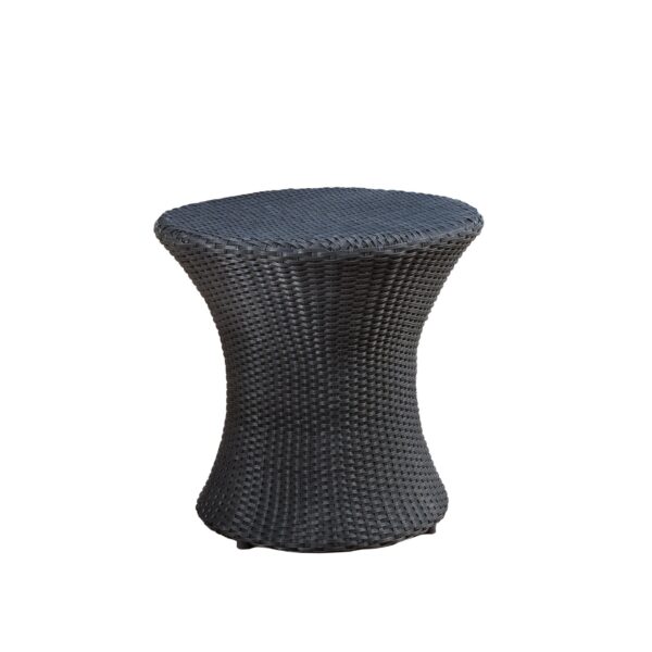 Thrive - Hourglass Rattan Table With No Glass Top - Black