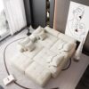 Modern Oversized Modular Sectional Sofa, Sparkling Chenille Fabric Soft Cushion Sofa With 8 Pillows, 8 Pieces Diy Combination Tufted Sofa, No Assembly Required - Beige - Image 9