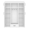 Hall Tree With Bench And 3 Hooks, Modern Entryway Storage Organizer Cabinet With 4 Doors, 1 Drawer And Adjustable Shelves For Hallway, Entryway, Living Room - White - Image 11