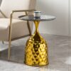 Nordic Style Iron Round Tray Coffee Table Carbon Steel - Gold - Image 5