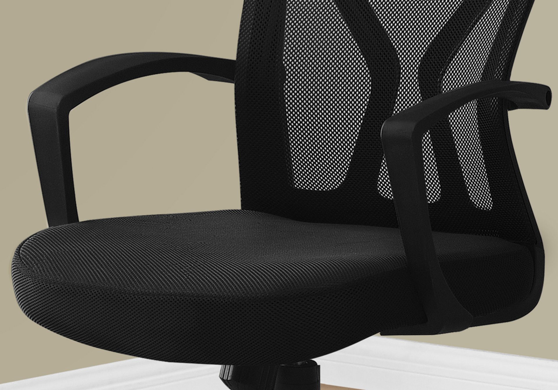 Office Chair Adjustable Height, Swivel, Ergonomic, Armrests, Mesh, Contemporary & Modern - Black - Image 3