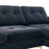 Elegant Velvet L - Shape Convertible Sectional Sofa With Movable Ottoman - Black - Image 24