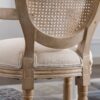 French Vintage Upholstered Fabric Dining Armchair (Set of 2) - Beige - Image 6