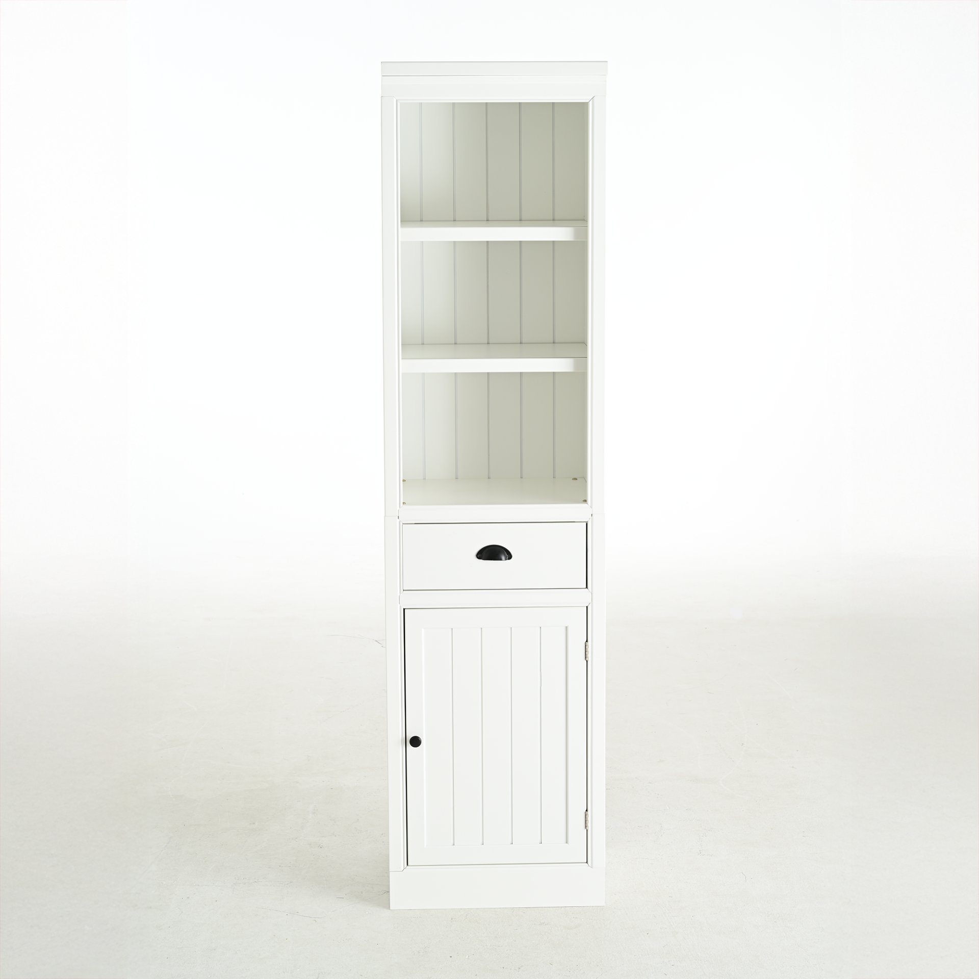 Retro Style 75'' Tall Display Shelf With Cabinet For Hallways Living Room Kitchen - White - Image 9