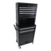 6 Drawer Lockable Tool Cabinet On Wheels Steel Rolling Tool Chest With Detachable Toolbox, 2 In 1 Garage Workshop Storage Organizer With 4 Universal Casters - Black - Image 7