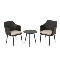 Kenneth - 3 Pieces Chat Set Outdoor Furniture - Brown Multi