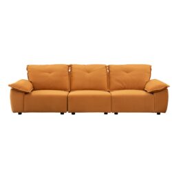 Contemporary Fabric Sofa With Removable Pillowcase And Backrest, Living Room Or Bedroom Use - Orange