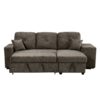 Reversible Sleeper Sectional Sofa Bed With Side Shelf And 2 Stools, Pull-Out L-Shaped Sofa Bed, Corner Sofa-Bed With Storage Chaise Left / Right Hande For Living Room - Knox Charcoal - Image 12