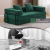 Floor Couch, Compression Sofa, Convertible Floor Sofa Bed With Pillow Back Support Armrest - Dark Green - Image 6