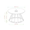 Modern Round Coffee Table With Metal Base - White / Gold - Image 6