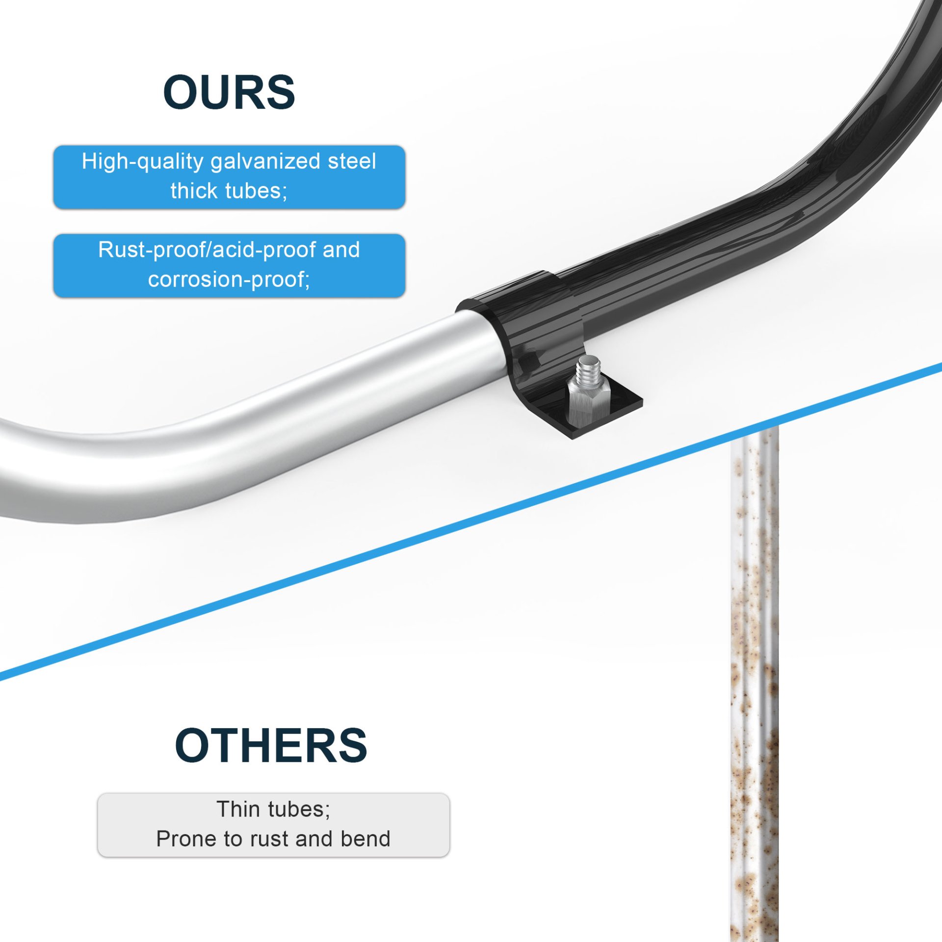 Expanded Metal Rectangular Picnic Table - Black - Image 4