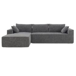 2 Pices Free Combination Minimalist Style Modular Sectional, Wrinkle Resistant Couch Set L Shaped Compressed Sofa For Living Room - Gray