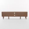 Modern TV Stand With Storage, Tempered Glass Shelf - Walnut - Image 10