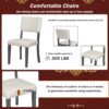 5 Piece Retro Round Dining Table Set With Curved Trestle Style Table Legs And 4 Upholstered Chairs For Dining Room - Dark Gray - Image 7