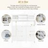 Multifunctional Tipping Bucket Shoe Cabinet With Storage Shelf & 6 Flip Drawers, Large Hall Tree With Tempered Glass Doors, Foyer Cabinet With 4 Hooks For Hallway - White - Image 6