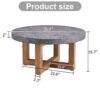Modern Retro Texture Round Coffee Table With Crossed Legs - Gray - Image 3