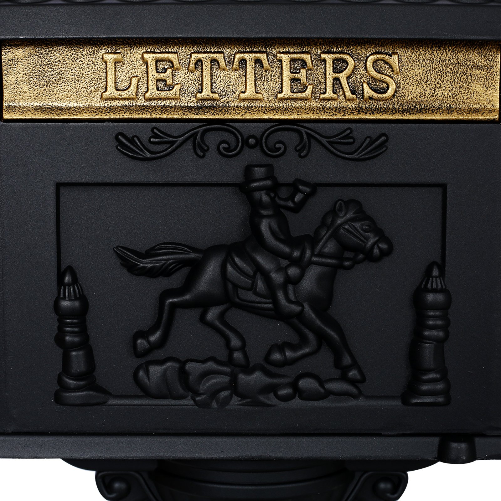 Cast Aluminum Mail Box, Postal Box, Mailbox - Black - Image 2