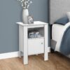 Accent Nightstand Side Table, Storage, Transitional - White - Image 3