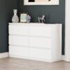 6 Drawer Double Dresser For Bedroom Living Room Hallway - White - Image 13