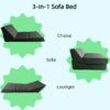 Three In One Folding Sofa, Convertible Bed, Easy To Carry Outdoors, Suitable For Living Room, Bedroom, Lounge, Outdoor - Dark Gray - Image 10