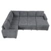 U-Shaped Sofa Sectional Sofa Pull-Out Sofa Bed With A Storage Chaise Lounge, Charging Devices For Living Room - Gray - Image 11