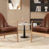 Accent Chair (Set of 2) Mid-Century Modern Armchair With Solid Wood Frame, Reading Leisure Chair With High Back For Living Room - Brown - Image 16