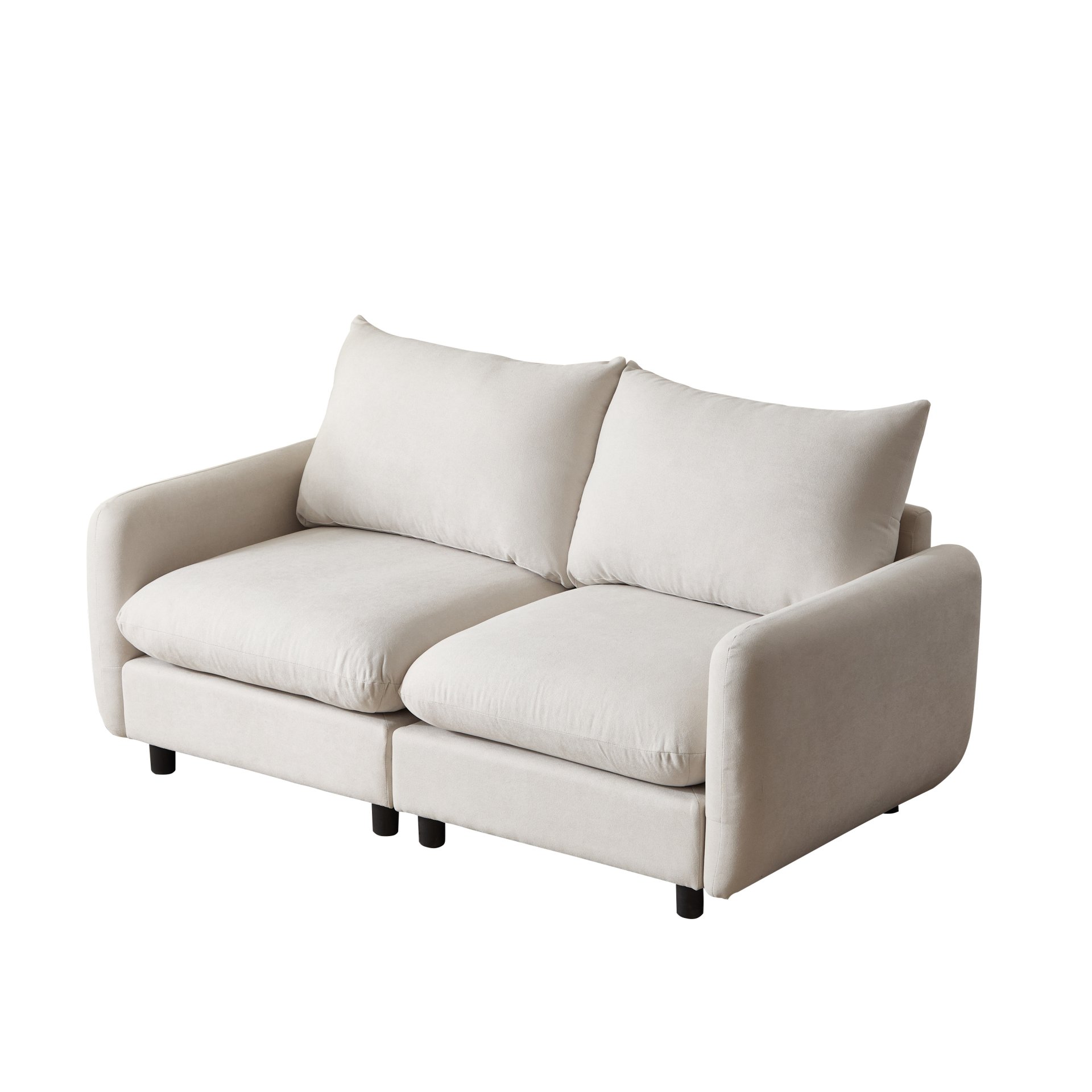2 Seats Modular Sectional Sofa Corner Chair Sofa Couch - White - Image 17