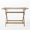 Blissique - Outdoor Foldable Wood Dining Table With Slat Design - Natural - Image 5