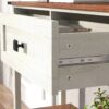 Farmhouse Style Console Table With 2 Drawers And Bottom Storage Shelf - Antique White - Image 11