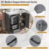 36" Bathroom Vanity With Sink, Soft Close Doors, Adjustable Shelf & 3 Drawers - Gray - Image 7