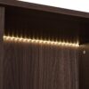 Modern Minimalist Style LED Curio Cabinet With Tempered Glass Door, Metal Legs - Black / Dark Walnut - Image 12