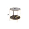 Fiorella - Marble Print Glass End Table - Black - Image 5