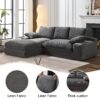 Modern Minimalist Modular Sectional Sofa Set, Upholstered Sleeper Couch - Gray - Image 4