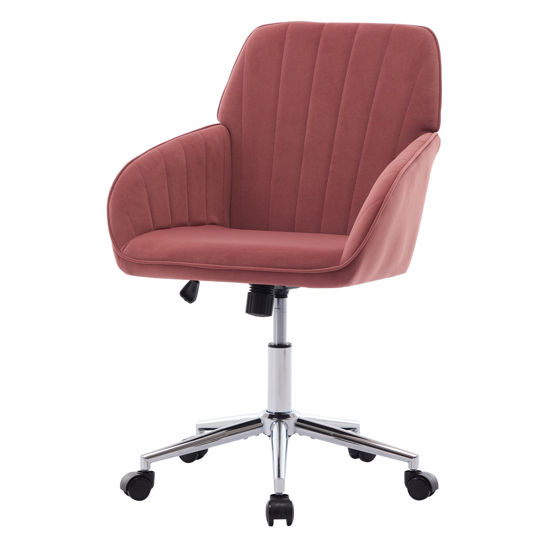 Adjustable Office Chair Ergonomic Swivel Chair - Rose Red - Image 6