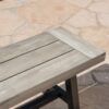 Tranquilizer - Outdoor Acacia Wood Bench With Slat Panel Design - Sandblasted Light Gray / Black - Image 7