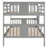 Full Over Full Bunk Bed With Ladder For Bedroom - Gray - Image 4