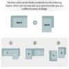 Modular Combination Living Room Sofa Set, Modern Minimalist Sofa, Living Room Upholstered Sofa Bed, Bedroom, 2 Pieces Computer Free Combination, L - Shaped - Light Gray - Image 6