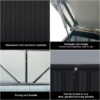 Metal Storage Box Store Large Out Door Use - Black - Image 5