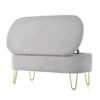 Upholstered Oval Storage Bench With Metal Legs - Gray - Image 10