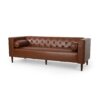 Contemporary 3 Seater Sofa With Tufted Design - Light Brown - Image 4
