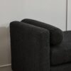 Elegant Upholstered Bench Daybed Ottoman With Nature Wood Legs & Bolster Pillows - Black Boucle - Image 12