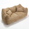 Comfortable Dual Beanbag Chair With High Resilience Foam Core For 2 People In Coffee - Coffee - Image 21