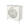 3 Drawer Cabinet With Hollow Carved 3 Drawer Dresser Storage Chest With Metal Handles For Entryway Living Room Bedroom - Beige - Image 16