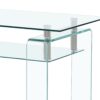 Rectangle Clear Glass Coffee Table, Modern Glass Coffee Table For Living Room, 2 Tier Storage Center Coffee Table, Tempered Glass Tea Table - Transparent - Image 5