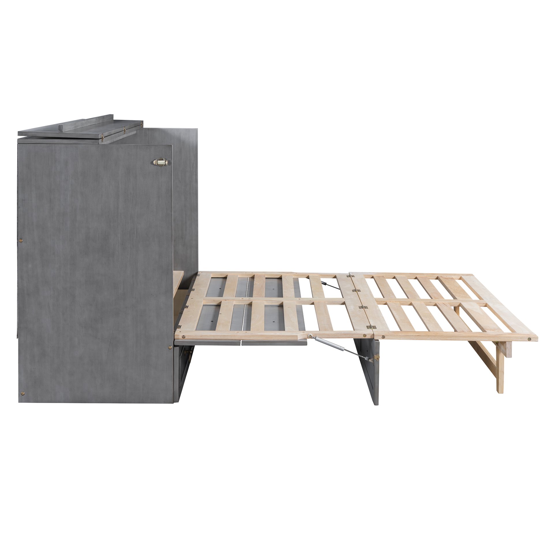 Queen Murphy Elegant Bed With Spacious Drawers - Gray - Image 11