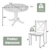 5 Pieces Dining Table And Chairs Set For 4 Persons, Kitchen Room Solid Wood Table With 4 Chairs - White - Image 3