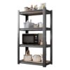 4 Layer Storage Rack, Adjustable Height Shelf, Suitable For Kitchen, Garage - Black - Image 2